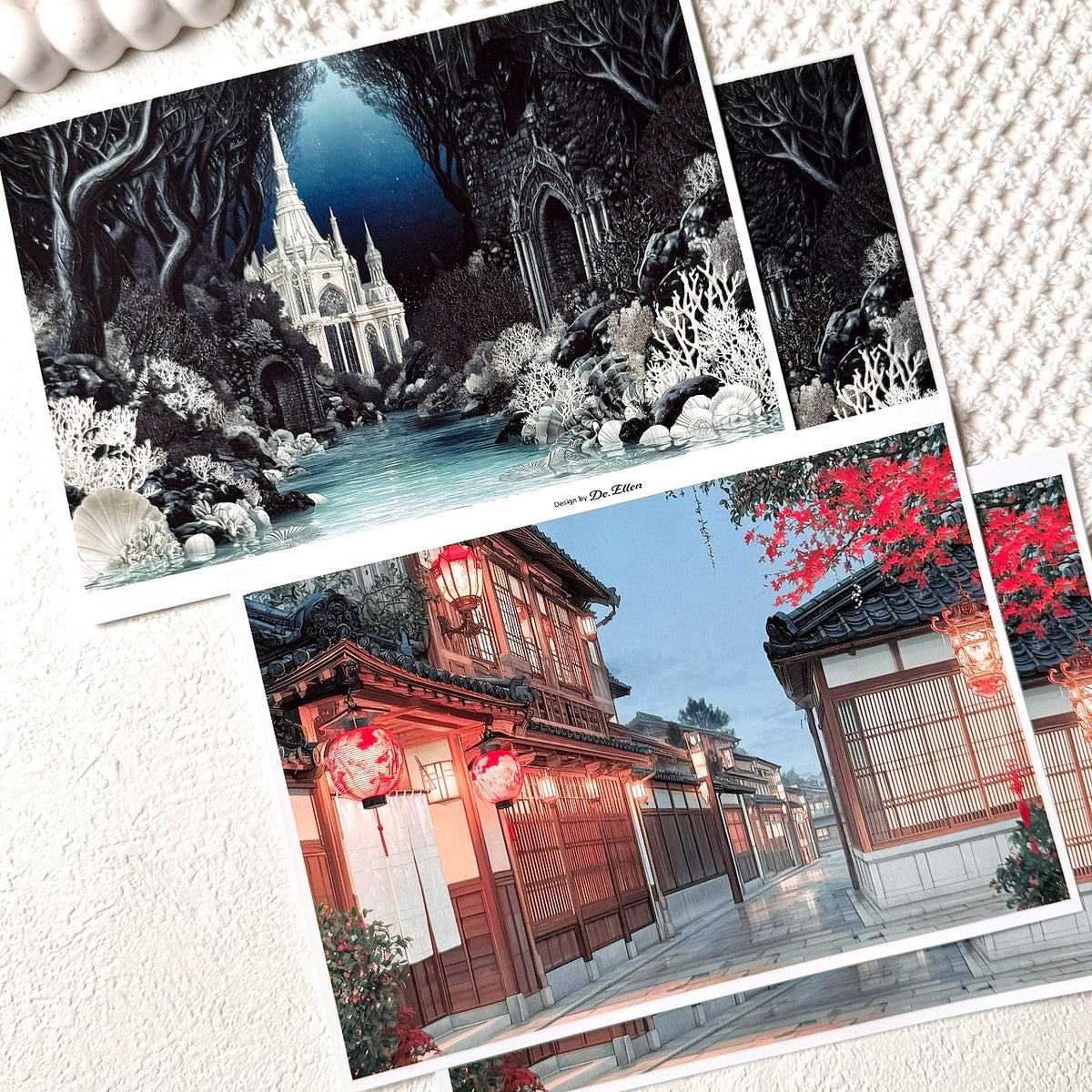 Z1163 - Oriental Japan, Ocean Goddess Background Paper Sticker