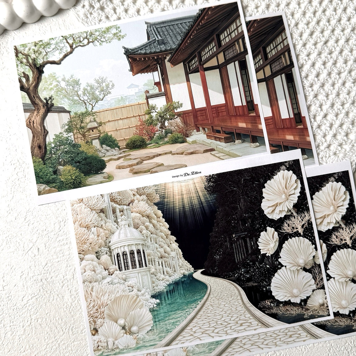 Z1166 - Oriental Japan, Ocean Goddess Background Paper Sticker