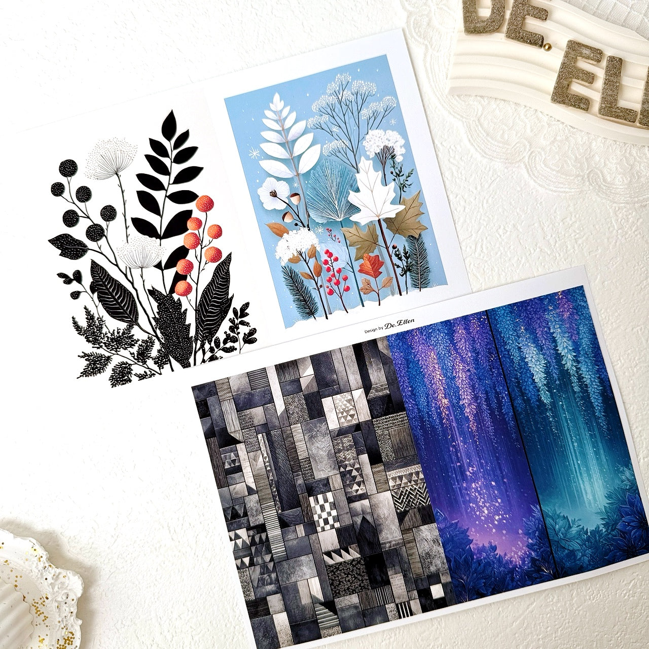Set of Background Paper Sticker - ( Z782 ~ Z787 ) 각 1매