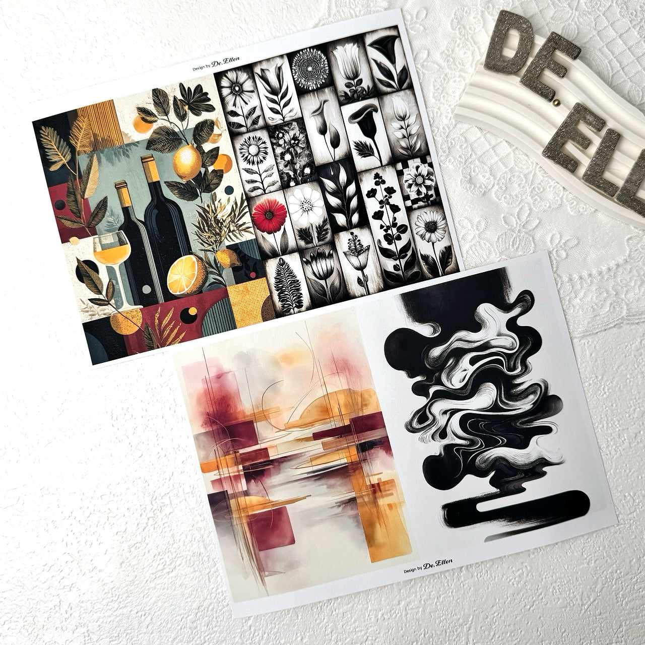 Set of Background Paper Sticker no.1 - ( Z788 ~ Z793 ) 각 1매