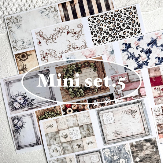 Set of Mini Background Paper Sticker no.5 - ( Y25 ~ Y30 ) 각 1매