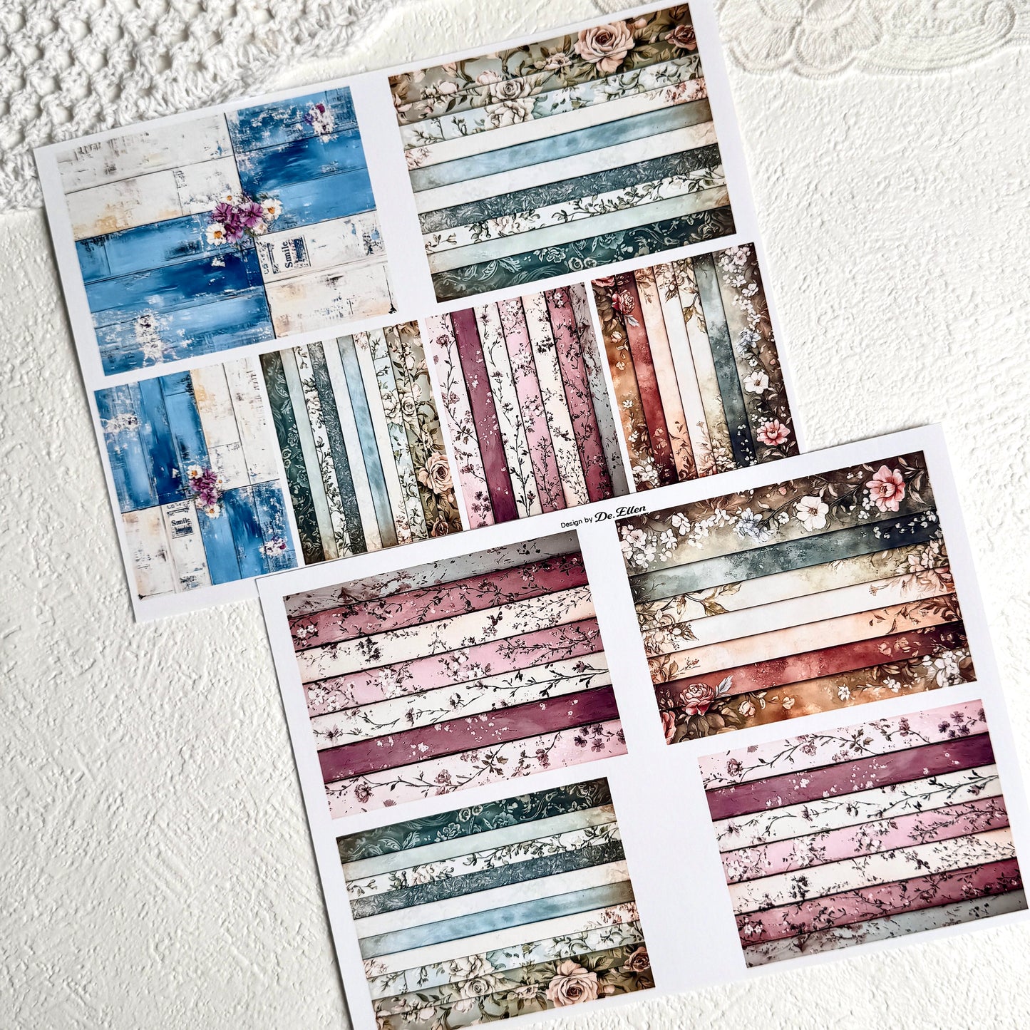 Set of Mini Background Paper Sticker no.7 - ( Y37 ~ Y42 ) 각 1매