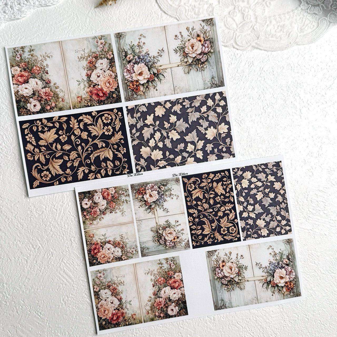 Set of Mini Background Paper Sticker no.1 - ( Y1 ~ Y6 ) 각 1매