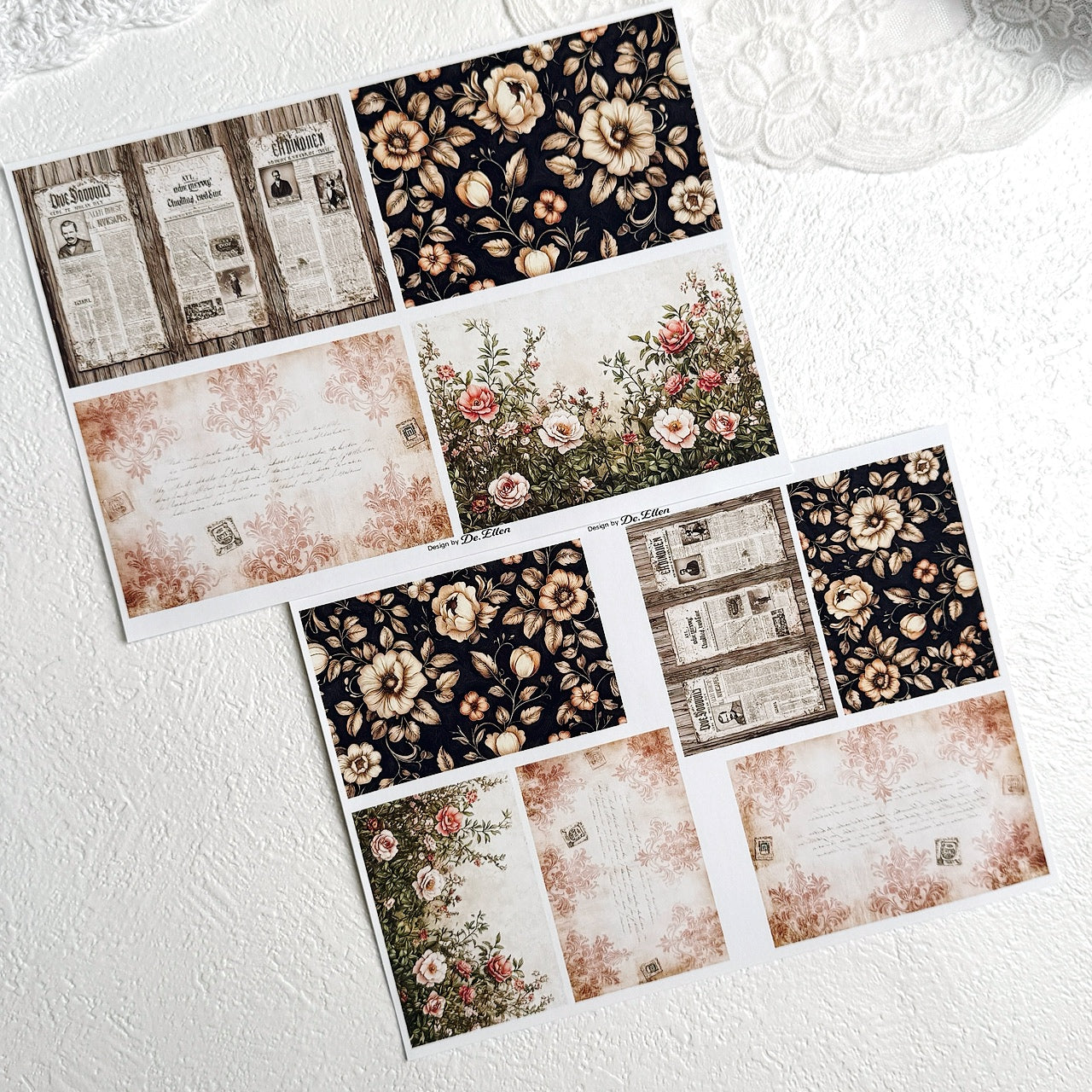 Set of Mini Background Paper Sticker no.4 - ( Y19 ~ Y24 ) 각 1매