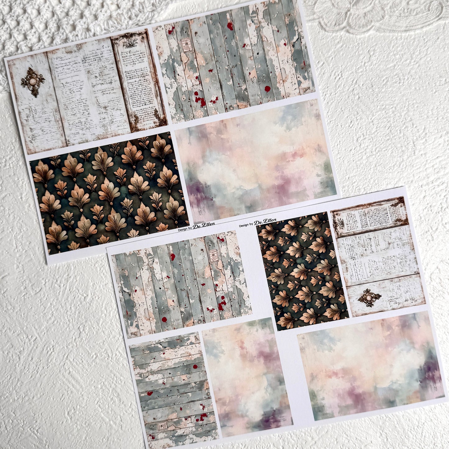 Set of Mini Background Paper Sticker no.8 - ( Y43 ~ Y48 ) 각 1매