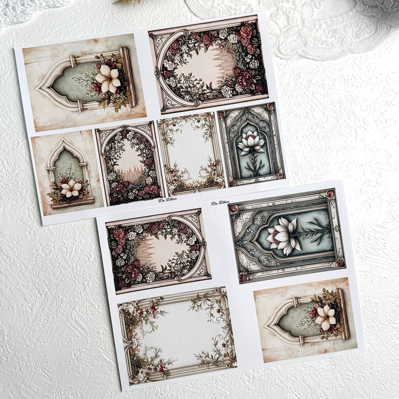 Set of Mini Background Paper Sticker no.1 - ( Y1 ~ Y6 ) 각 1매