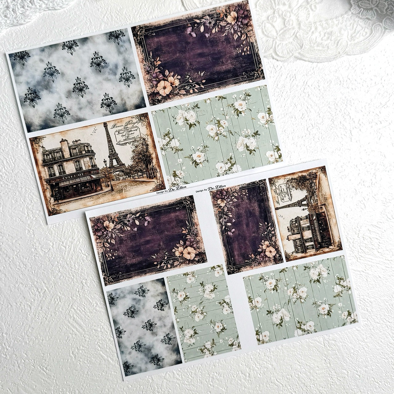 Set of Mini Background Paper Sticker no.4 - ( Y19 ~ Y24 ) 각 1매