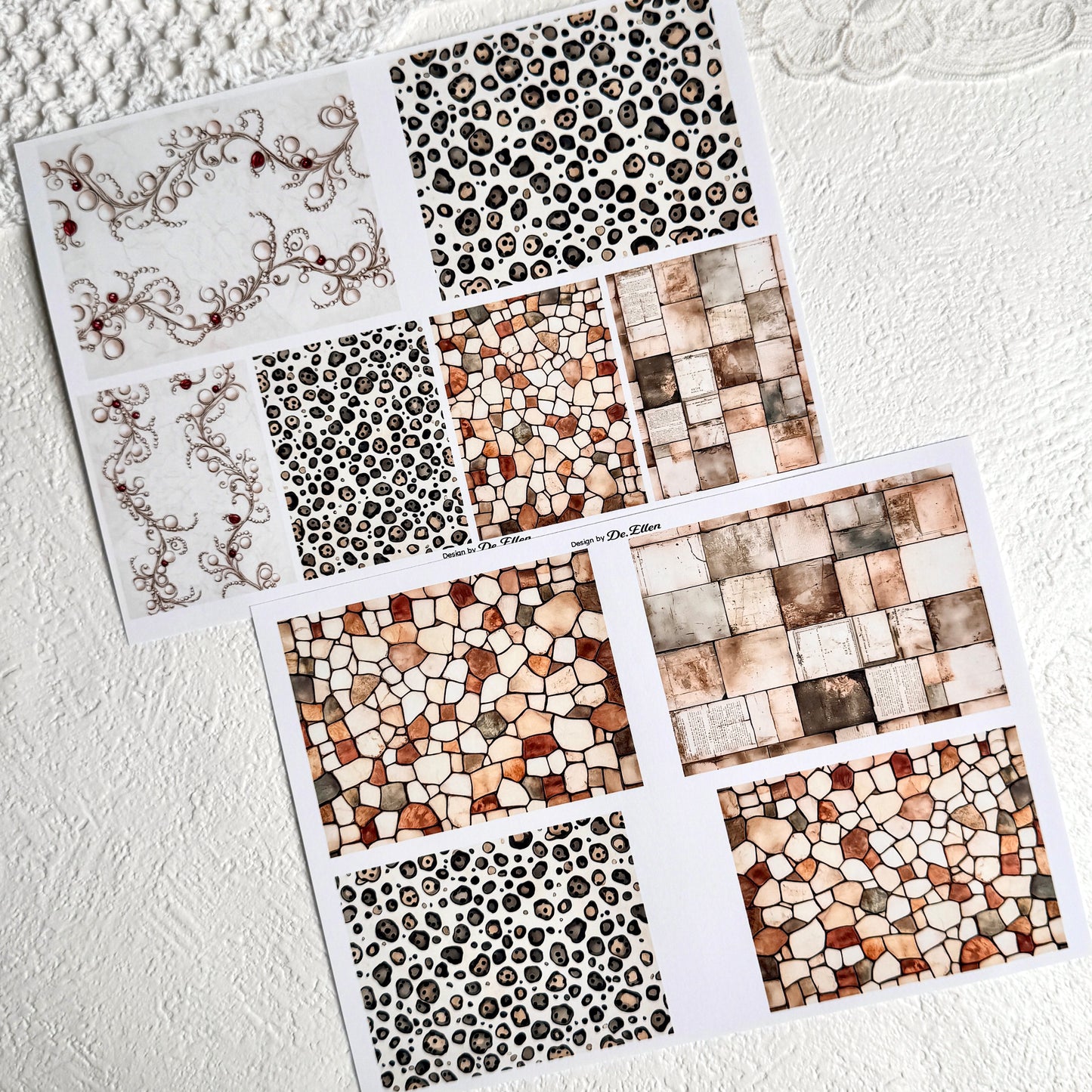 Set of Mini Background Paper Sticker no.5 - ( Y25 ~ Y30 ) 각 1매