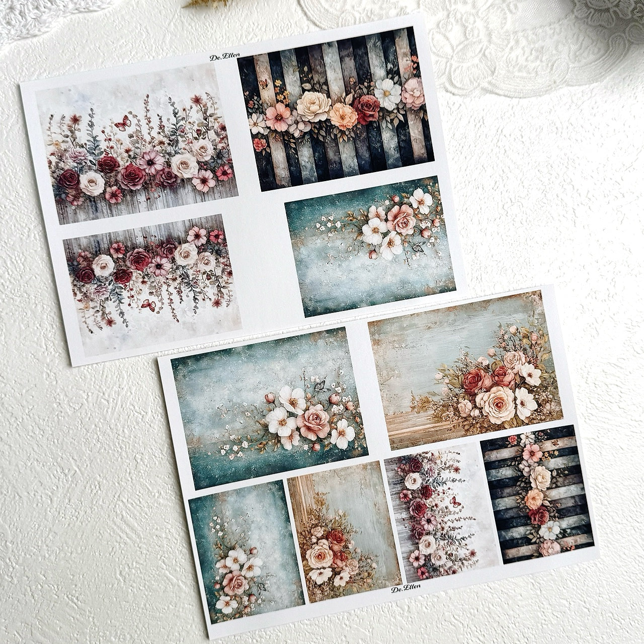 Set of Mini Background Paper Sticker no.1 - ( Y1 ~ Y6 ) 각 1매