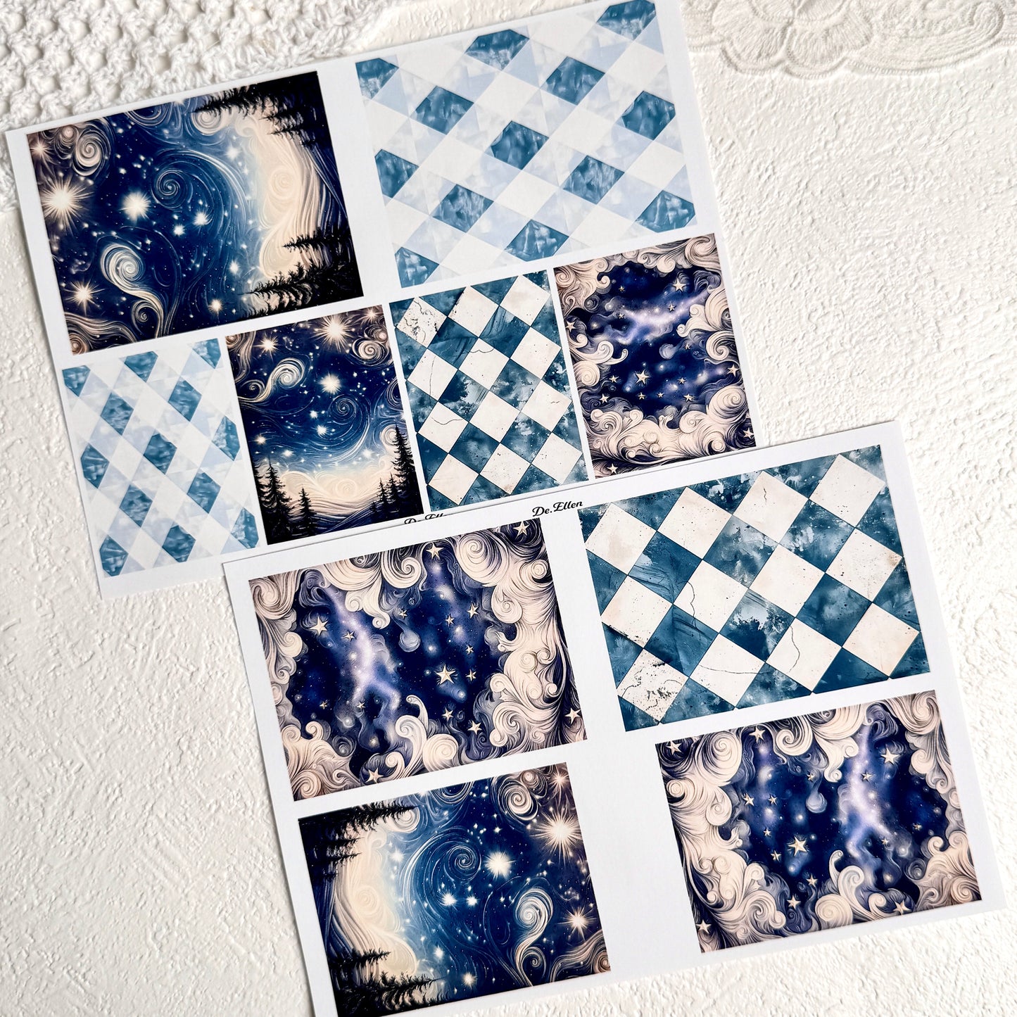 Set of Mini Background Paper Sticker no.8 - ( Y43 ~ Y48 ) 각 1매