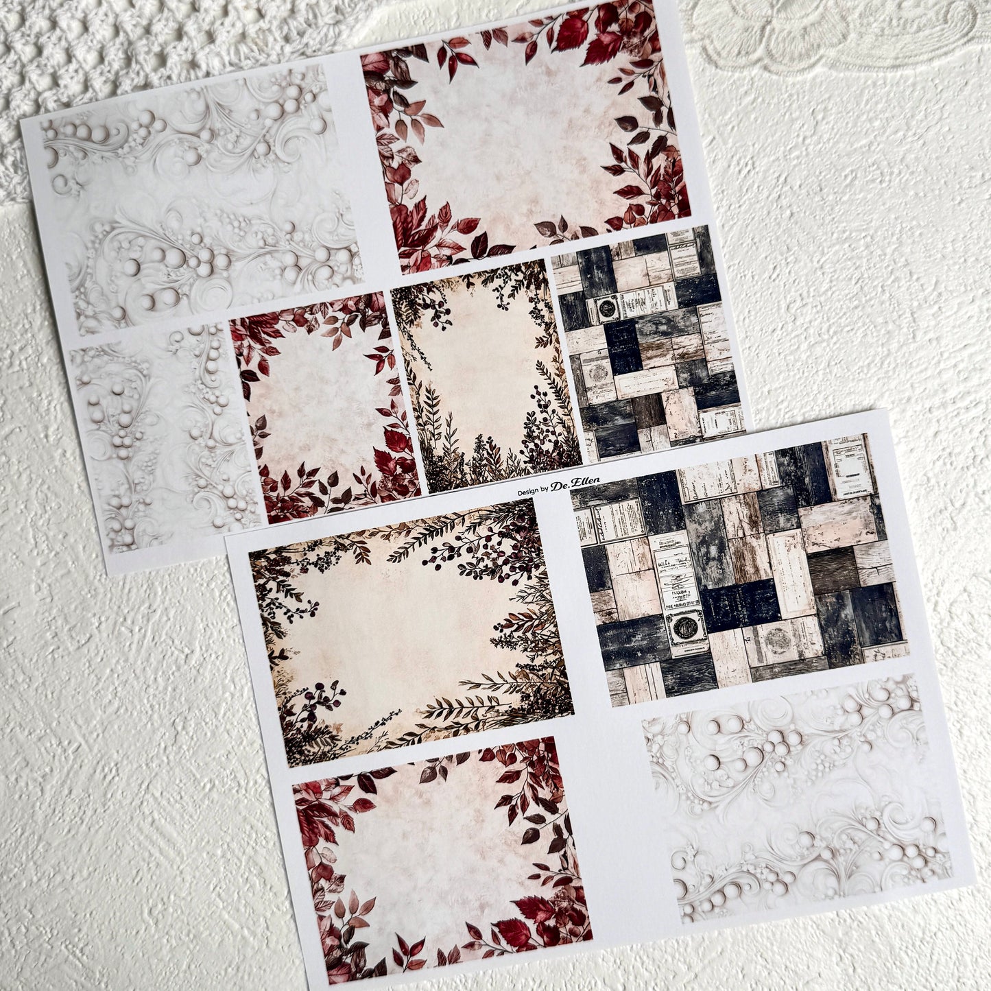 Set of Mini Background Paper Sticker no.7 - ( Y37 ~ Y42 ) 각 1매