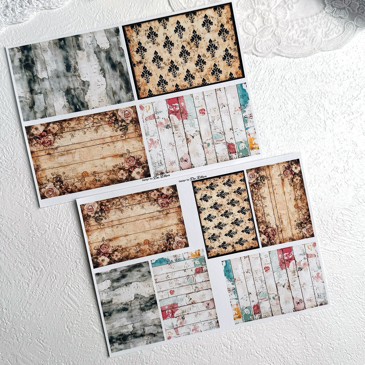 Set of Mini Background Paper Sticker no.4 - ( Y19 ~ Y24 ) 각 1매
