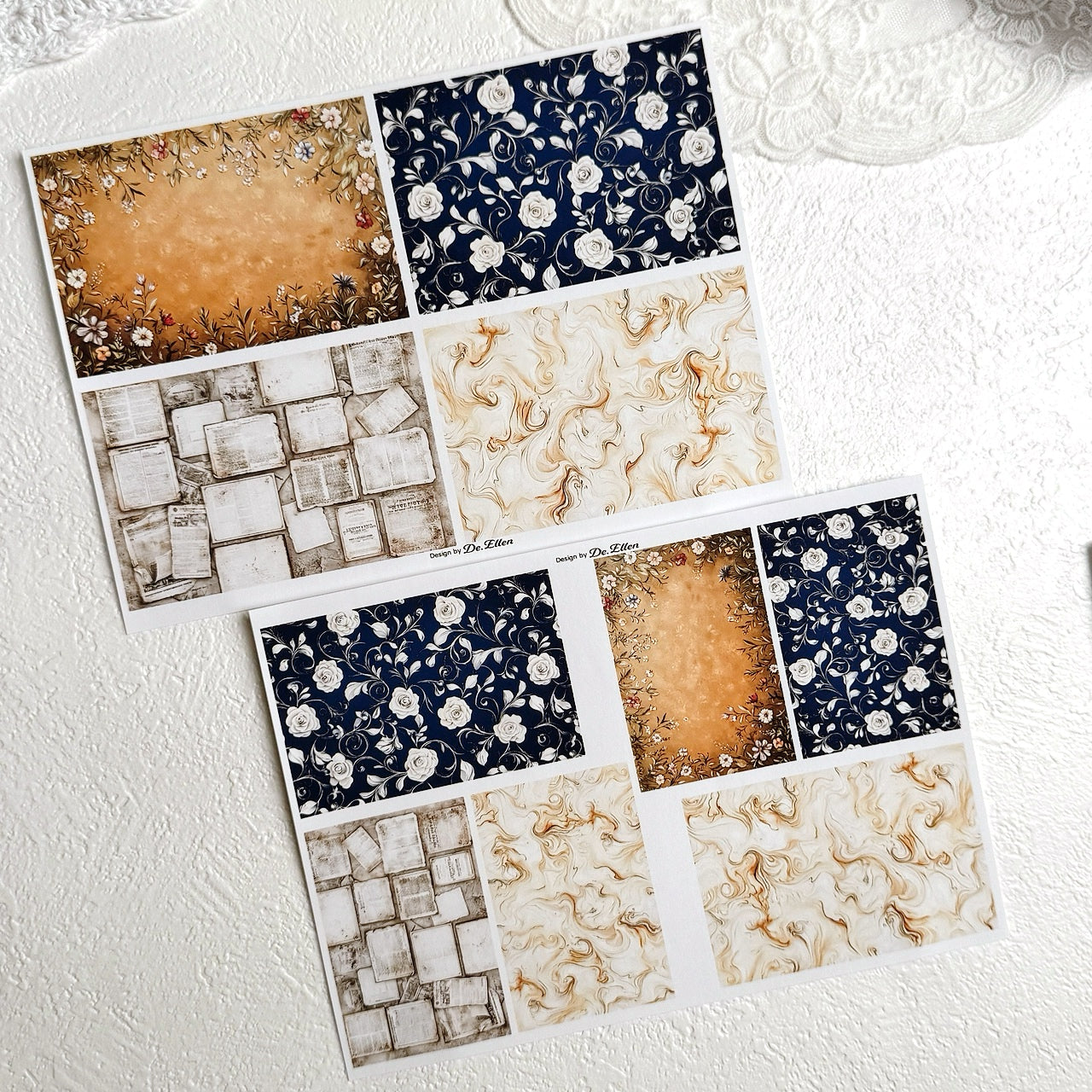 Set of Mini Background Paper Sticker no.3 - ( Y13 ~ Y18 ) 각 1매