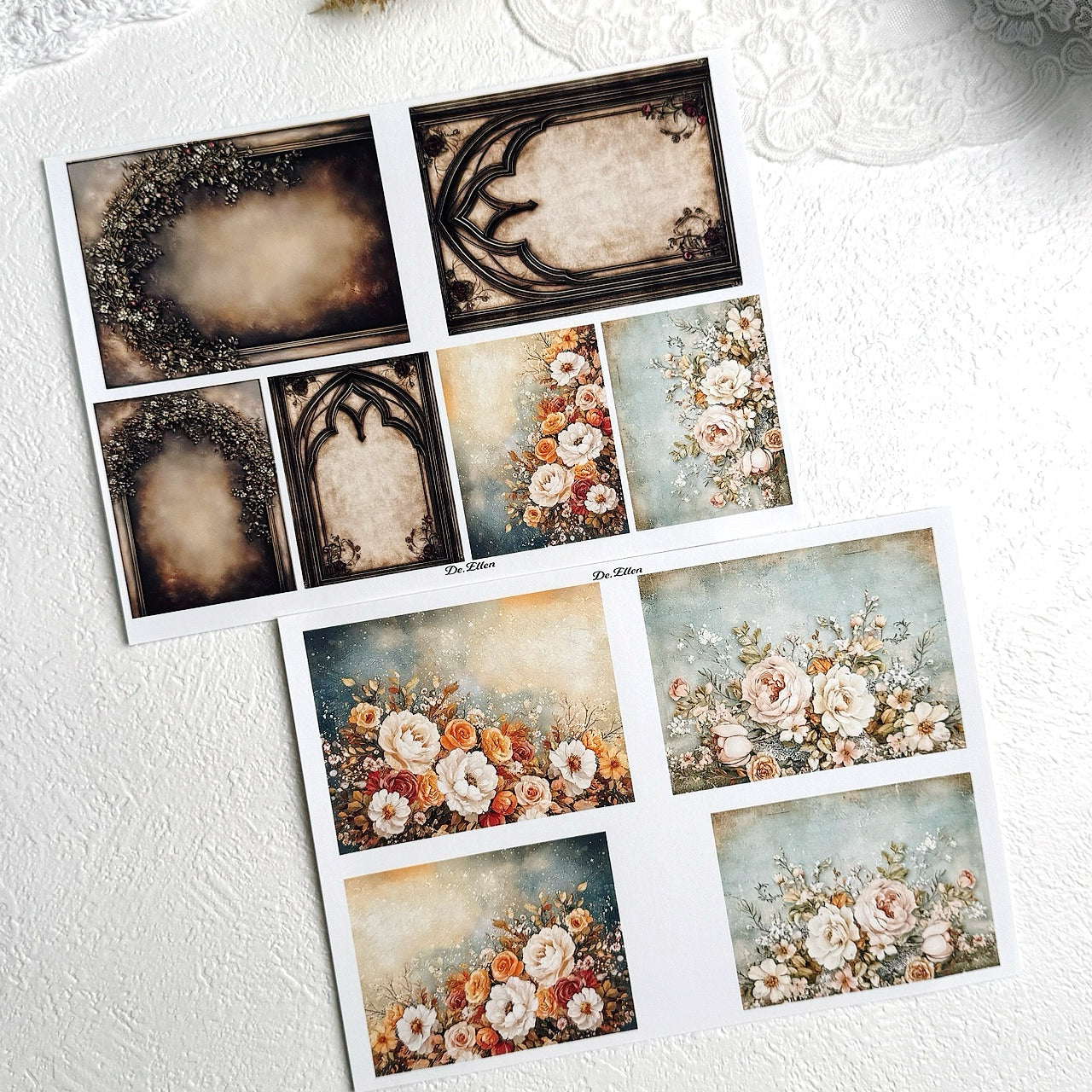 Set of Mini Background Paper Sticker no.1 - ( Y1 ~ Y6 ) 각 1매