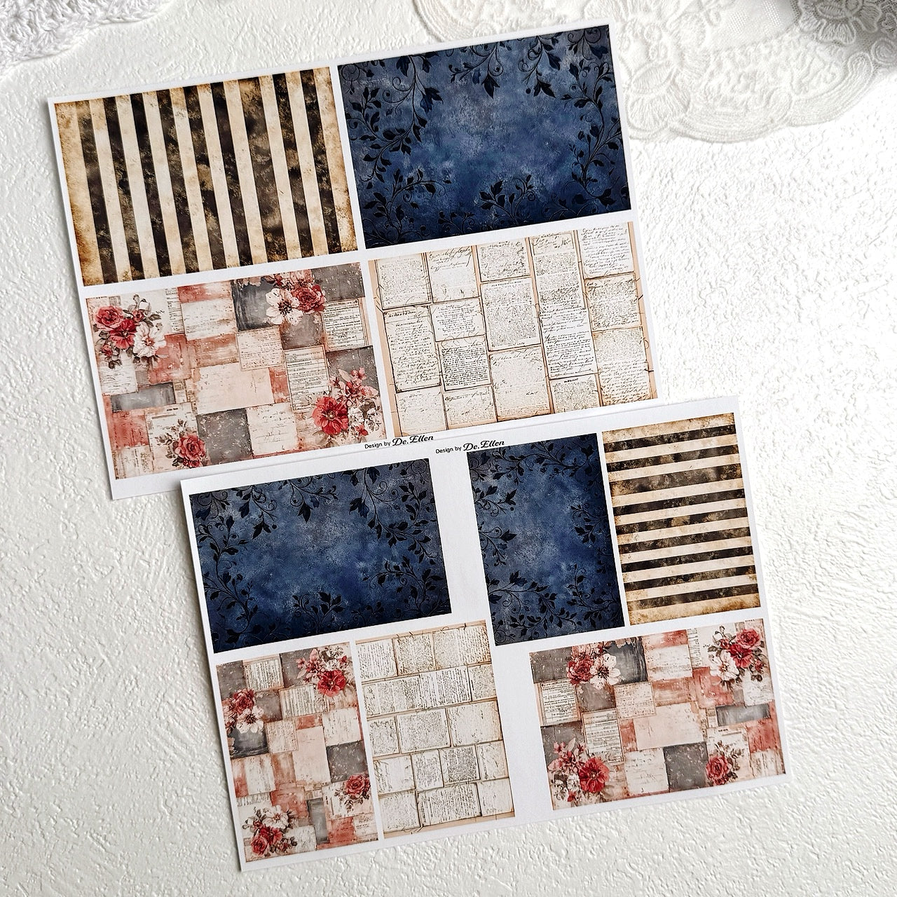 Set of Mini Background Paper Sticker no.4 - ( Y19 ~ Y24 ) 각 1매