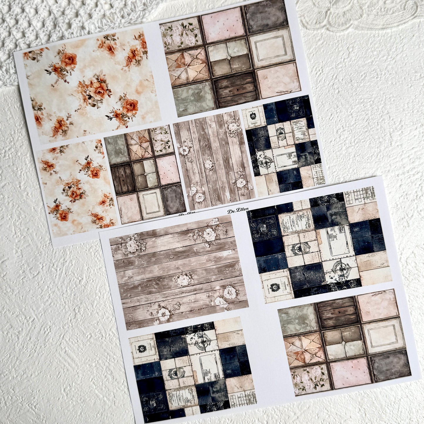Set of Mini Background Paper Sticker no.7 - ( Y37 ~ Y42 ) 각 1매