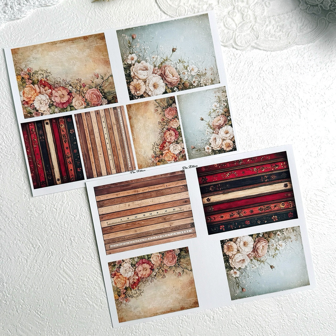 Set of Mini Background Paper Sticker no.1 - ( Y1 ~ Y6 ) 각 1매