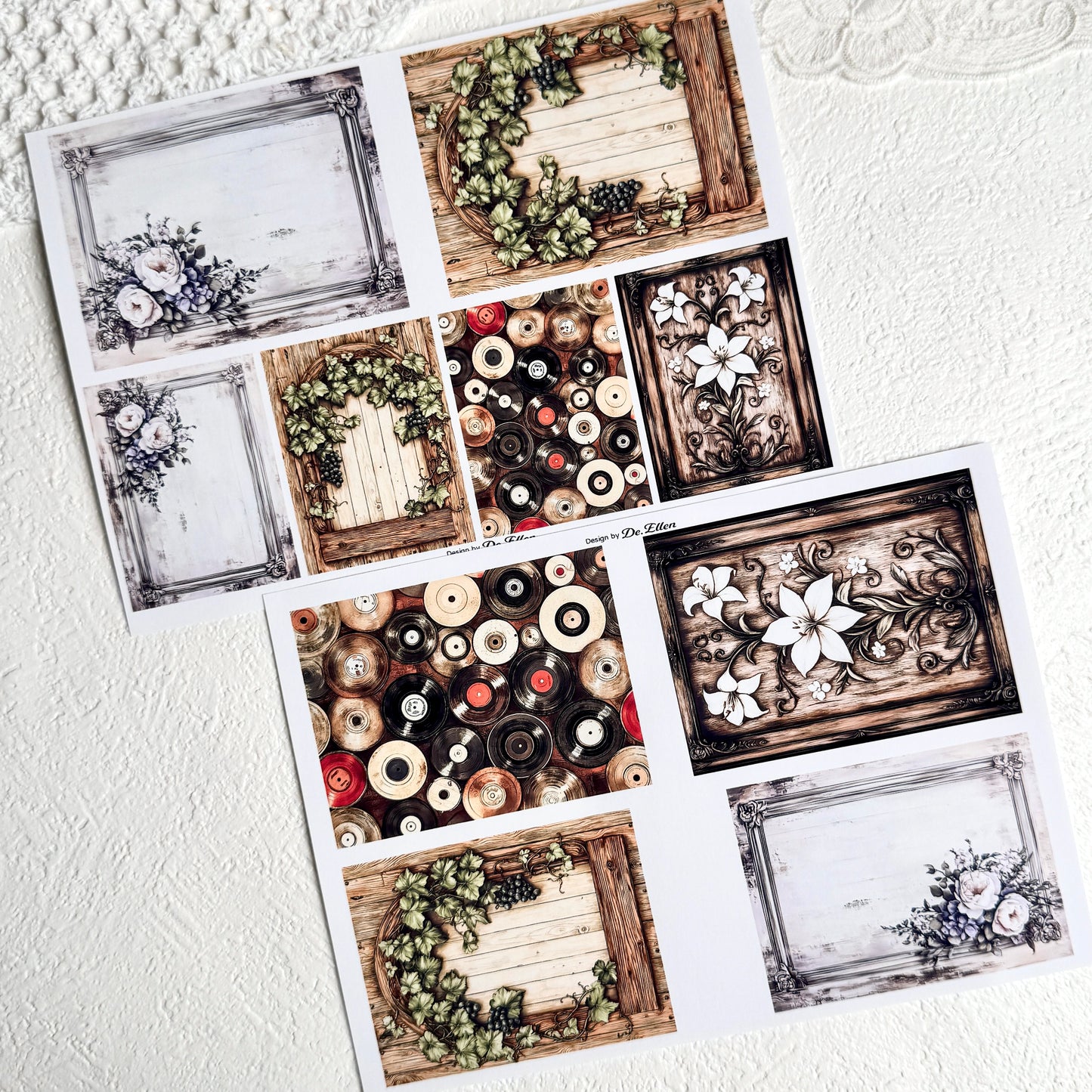 Set of Mini Background Paper Sticker no.5 - ( Y25 ~ Y30 ) 각 1매