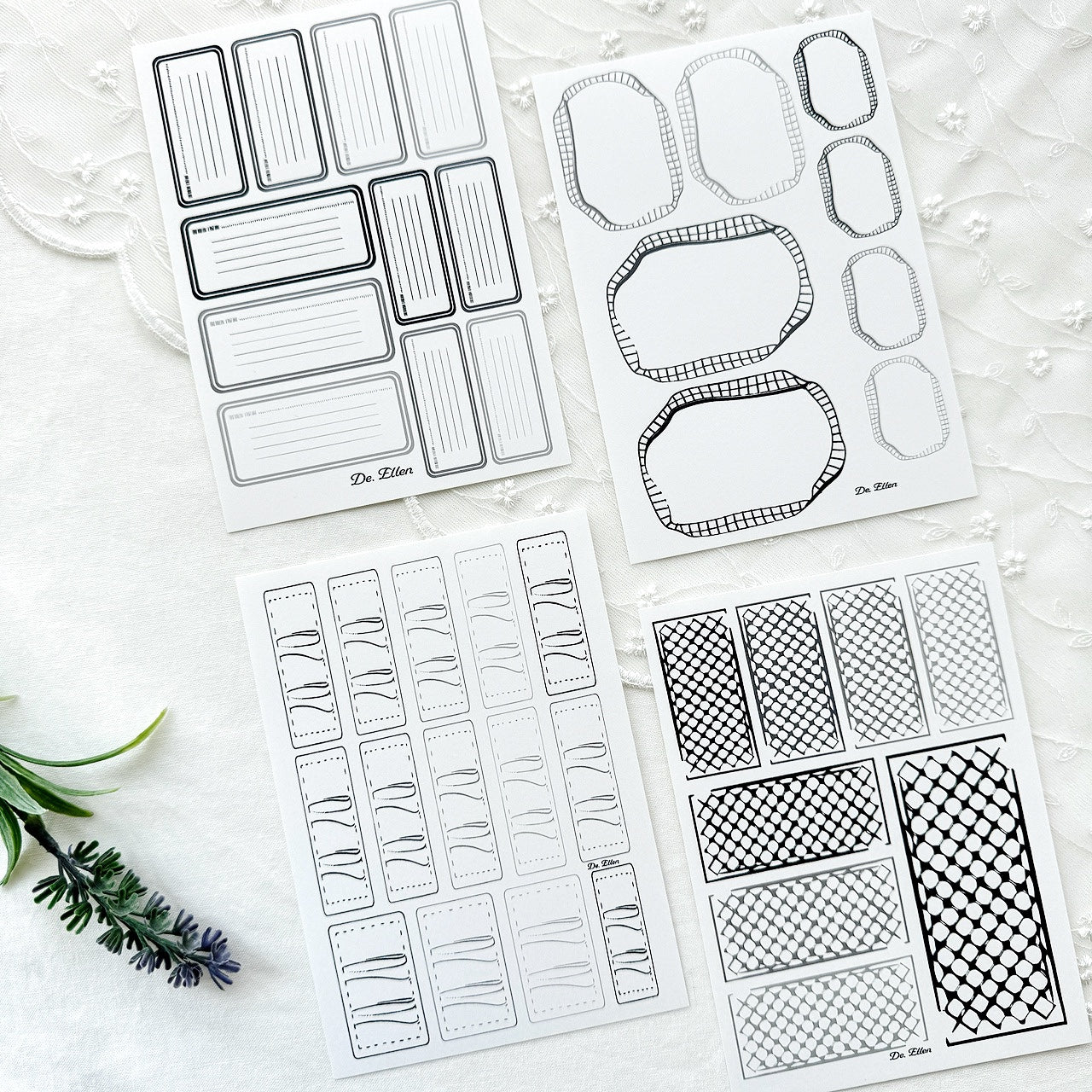 Black Label (블랙 라벨) – Non-Adhesive Paper Label Set