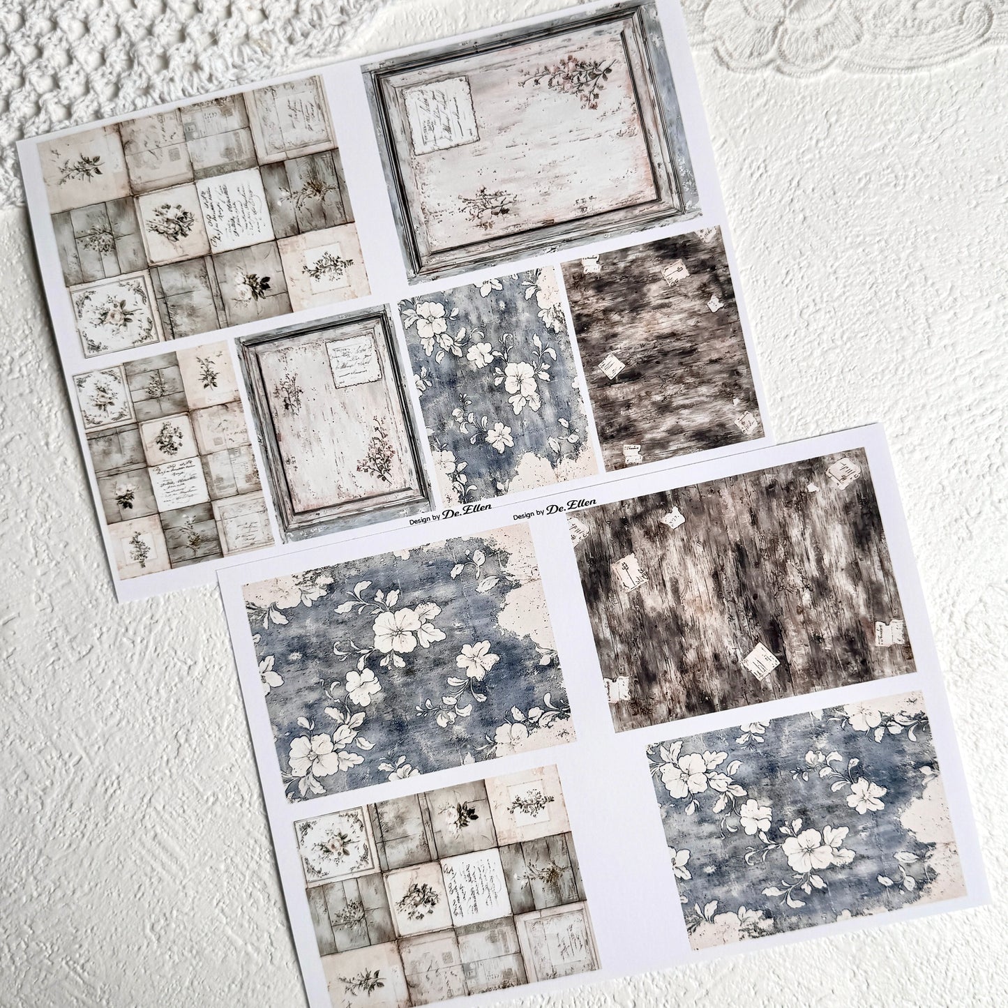 Set of Mini Background Paper Sticker no.5 - ( Y25 ~ Y30 ) 각 1매
