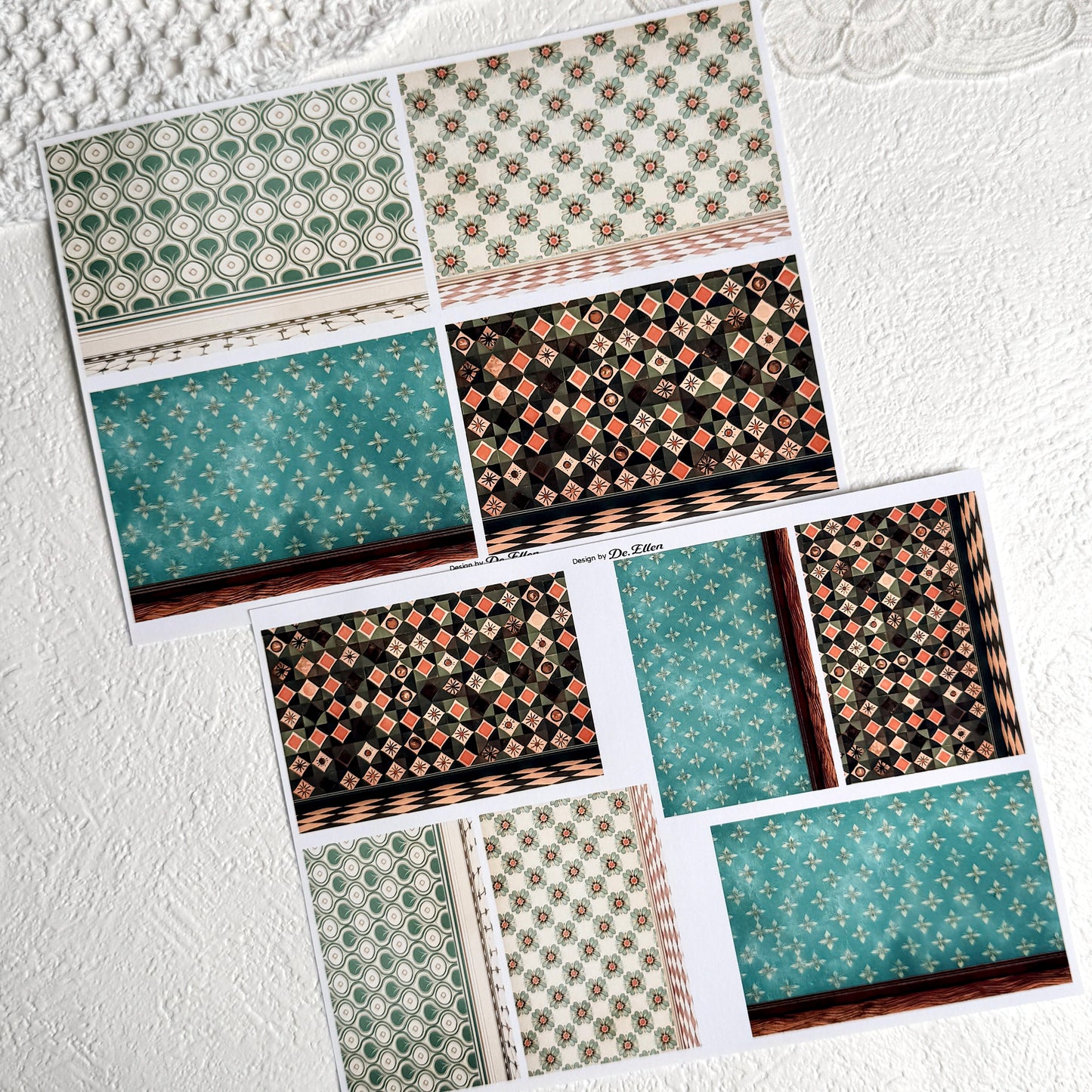 Set of Mini Background Paper Sticker no.7 - ( Y37 ~ Y42 ) 각 1매