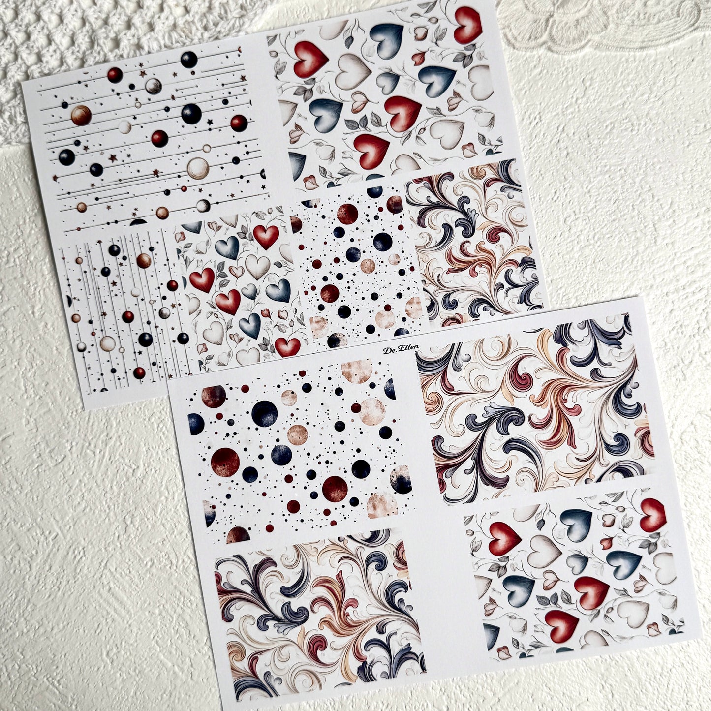 Set of Mini Background Paper Sticker no.6 - ( Y31 ~ Y36 ) 각 1매