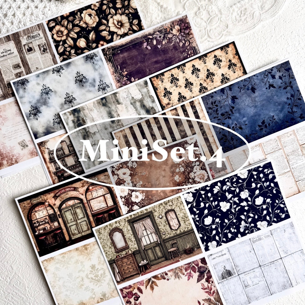 Set of Mini Background Paper Sticker no.4 - ( Y19 ~ Y24 ) 각 1매