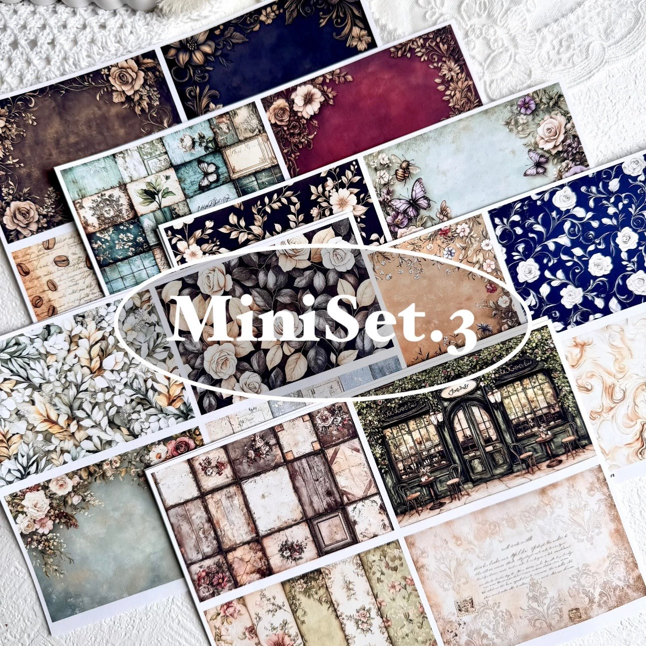 Set of Mini Background Paper Sticker no.3 - ( Y13 ~ Y18 ) 각 1매