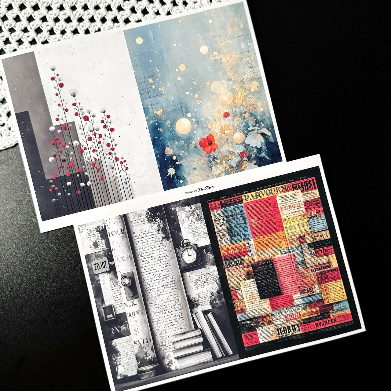 Set of Background Paper Sticker no.42 - ( Z1052 ~ Z1057 ) 각 1매