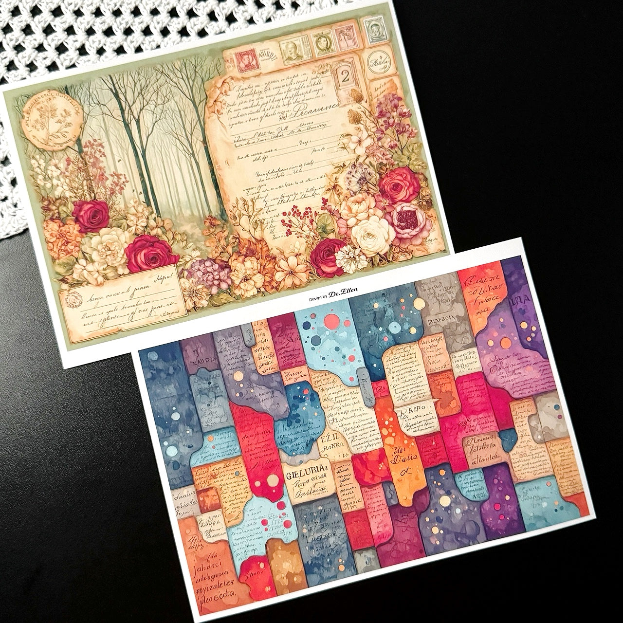 Set of Background Paper Sticker no.42 - ( Z1052 ~ Z1057 ) 각 1매