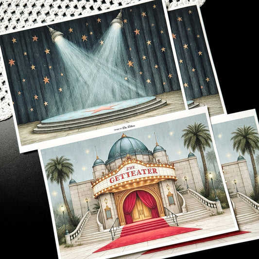 Z1064 - Hollywood, Lily and Oliver Background Paper Sticker