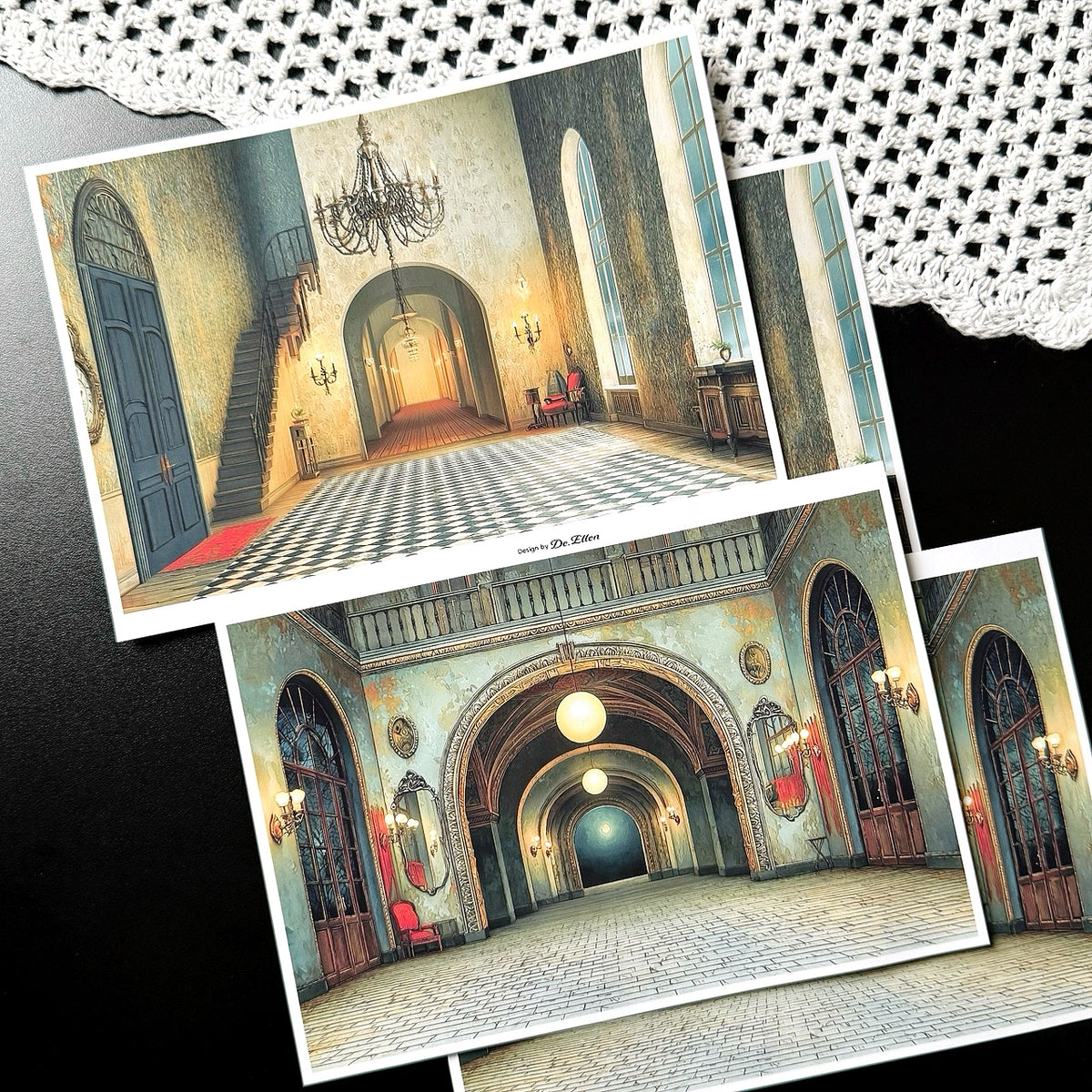 Z1118 - Halloween Village, Pierrot’s Winter Background Paper Sticker