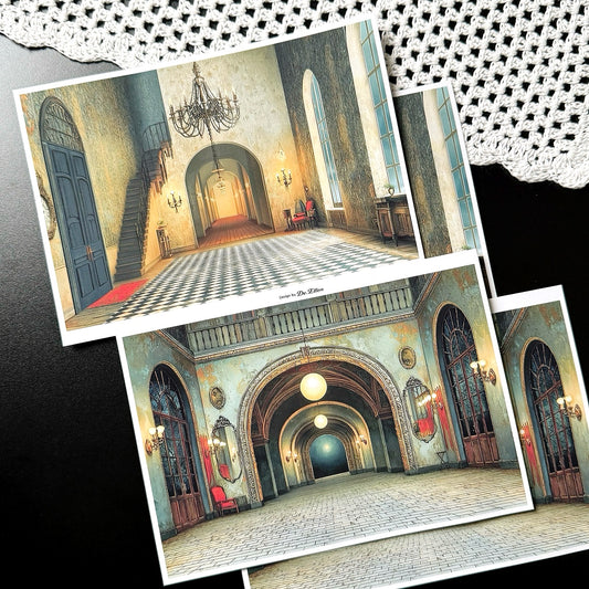 Z1118 - Halloween Village, Pierrot’s Winter Background Paper Sticker