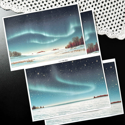 Z1122 - Halloween Village, Pierrot’s Winter Background Paper Sticker
