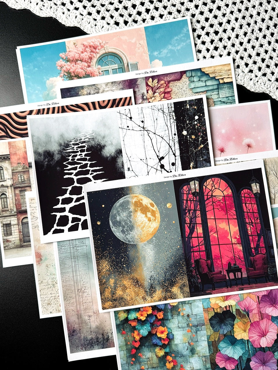 Set of Background Paper Sticker no.48 - ( Z1124 ~ Z1129 ) 각 1매