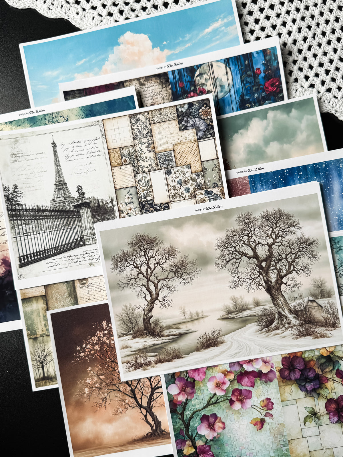 Set of Background Paper Sticker no.49 - ( Z1130 ~ Z1135 ) 각 1매