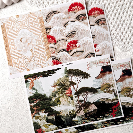 Z1148 - Oriental Japan, Ocean Goddess Background Paper Sticker