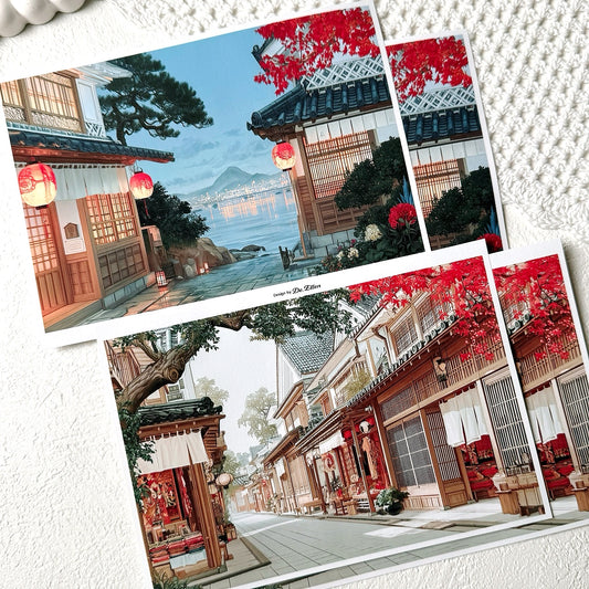 Z1149 - Oriental Japan, Ocean Goddess Background Paper Sticker