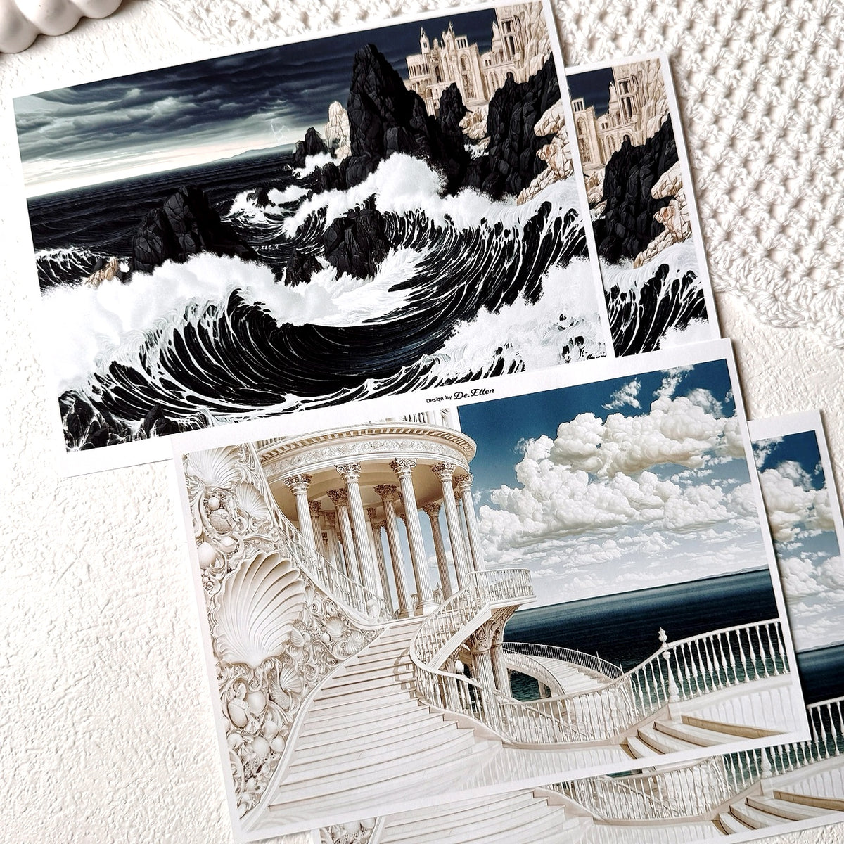 Z1151 - Oriental Japan, Ocean Goddess Background Paper Sticker