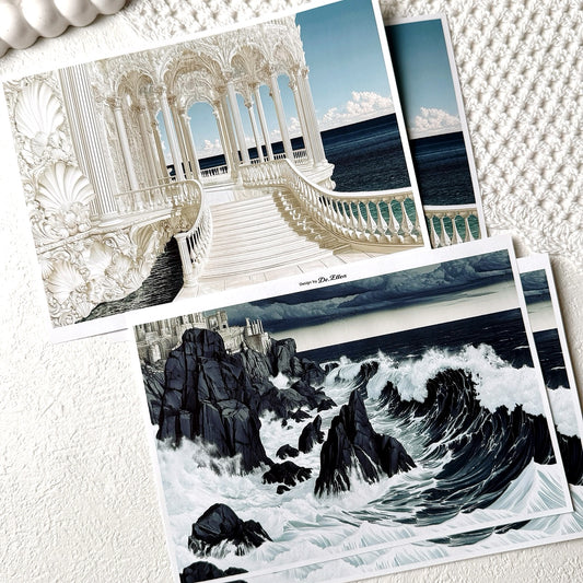 Z1152 - Oriental Japan, Ocean Goddess Background Paper Sticker