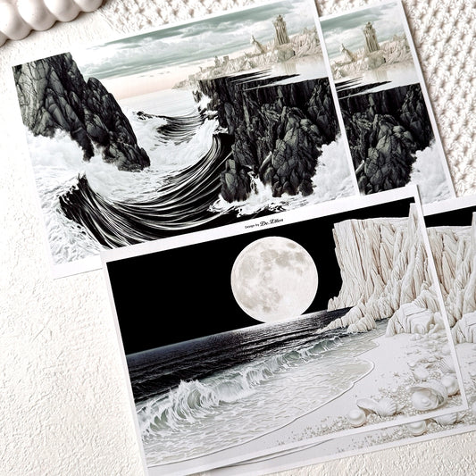 Z1153 - Oriental Japan, Ocean Goddess Background Paper Sticker