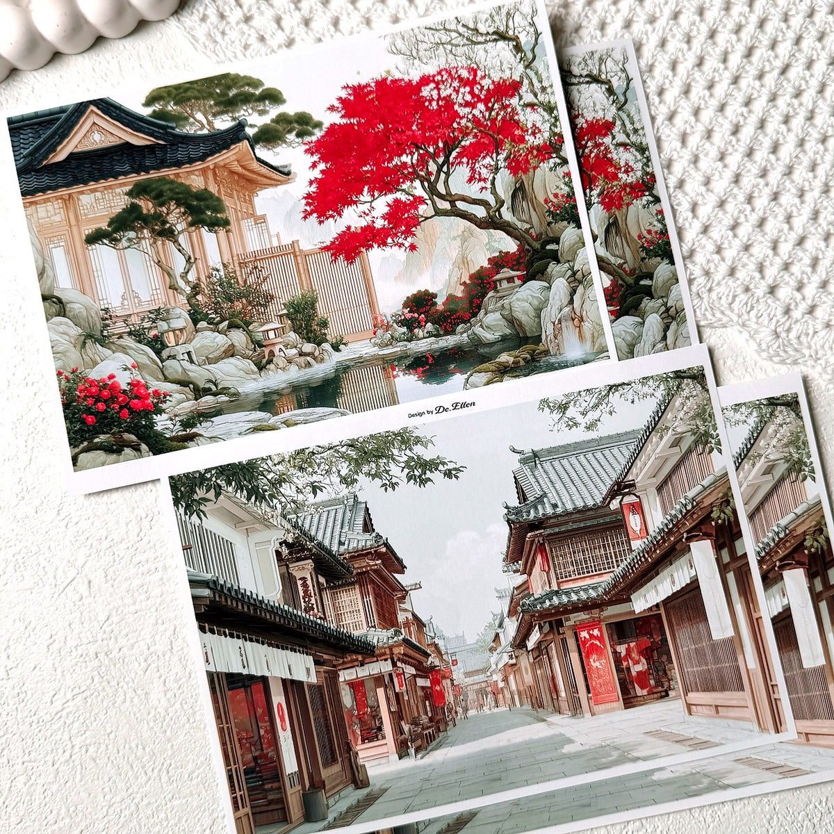 Z1154 - Oriental Japan, Ocean Goddess Background Paper Sticker