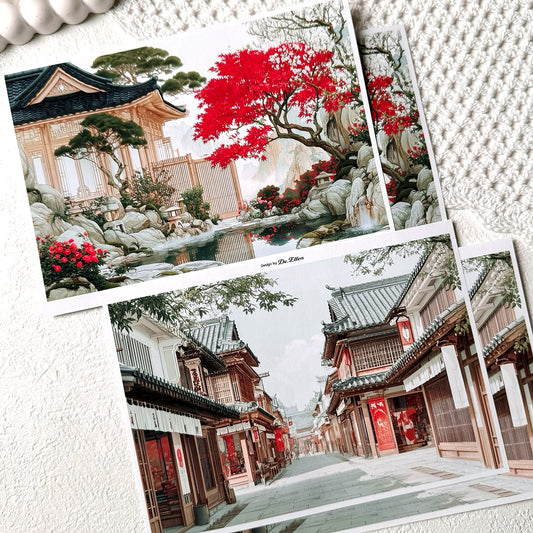 Z1154 - Oriental Japan, Ocean Goddess Background Paper Sticker