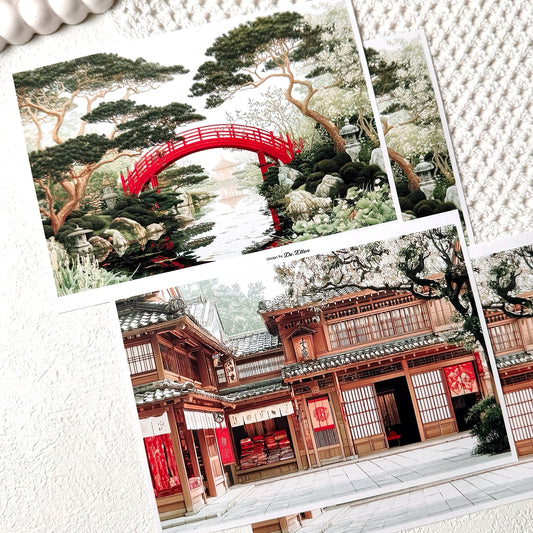 Z1165 - Oriental Japan, Ocean Goddess Background Paper Sticker