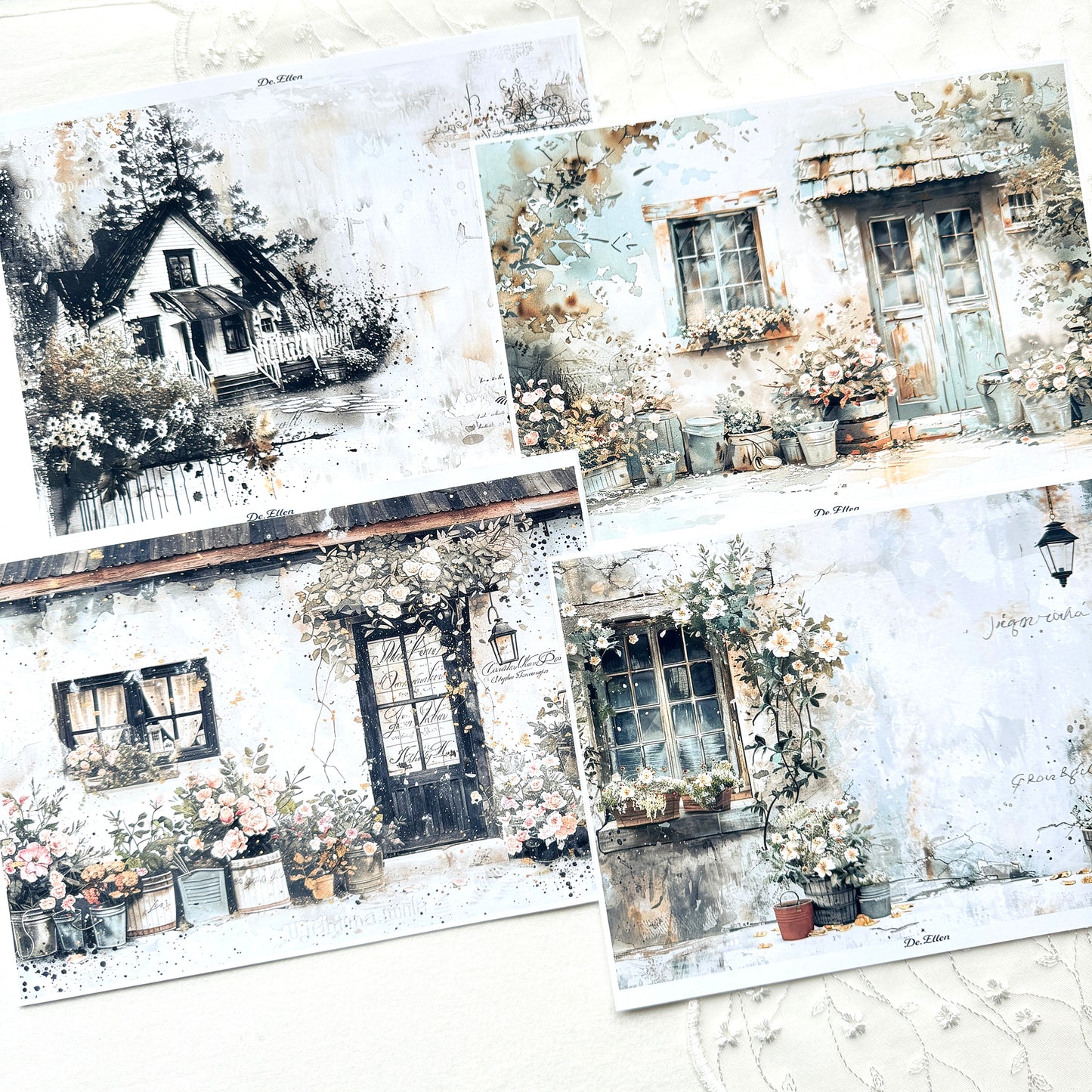 Z129 - Wall background paper sticker with flowers