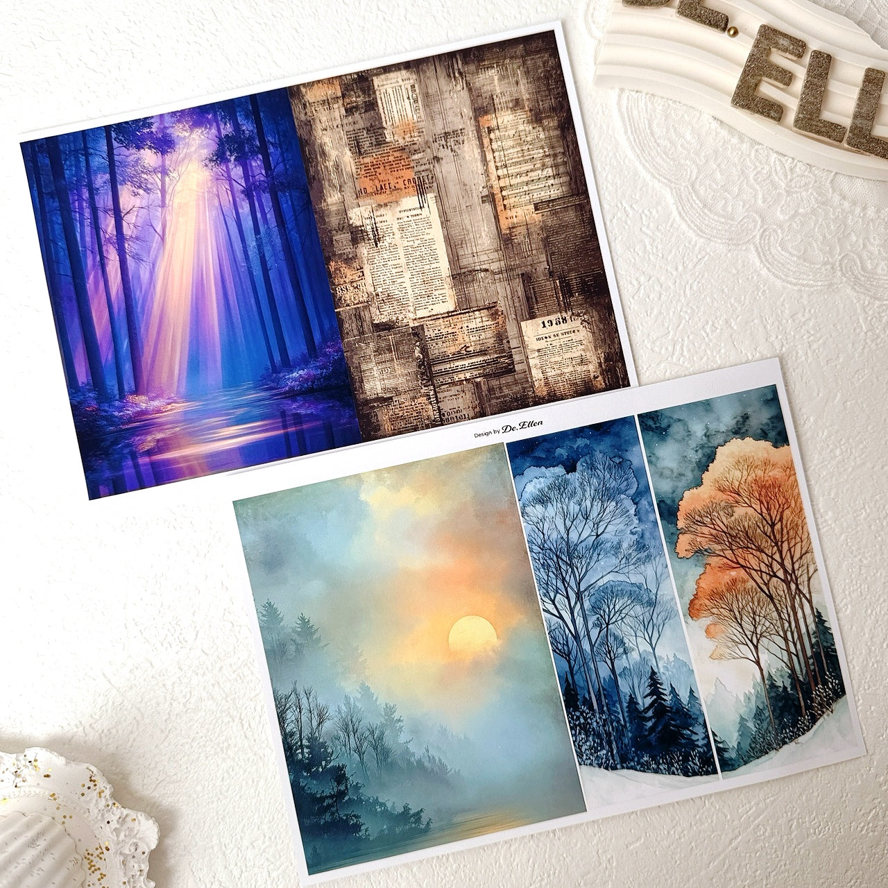 Set of Background Paper Sticker - ( Z752 ~ Z757 ) 각 1매