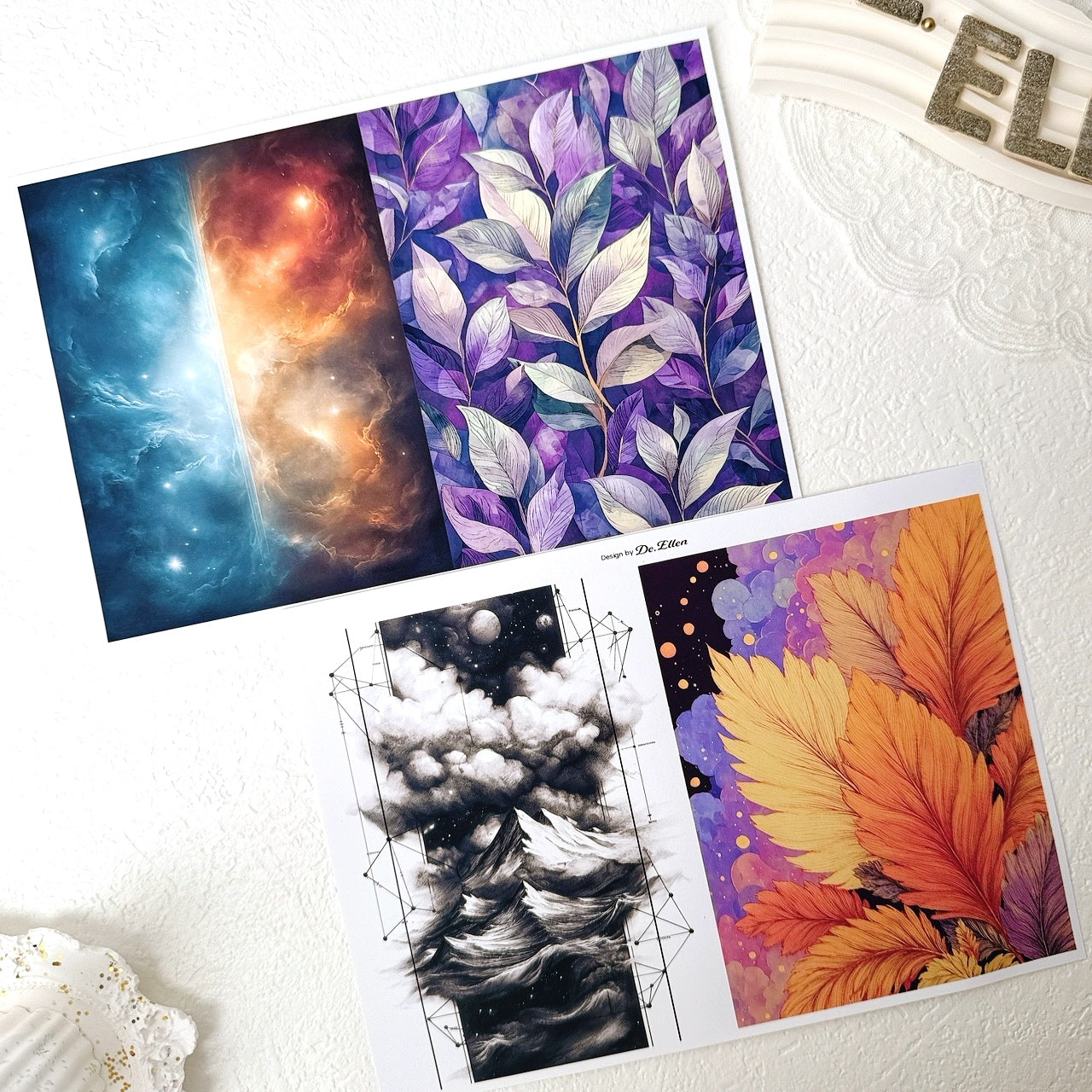 Set of Background Paper Sticker - ( Z752 ~ Z757 ) 각 1매