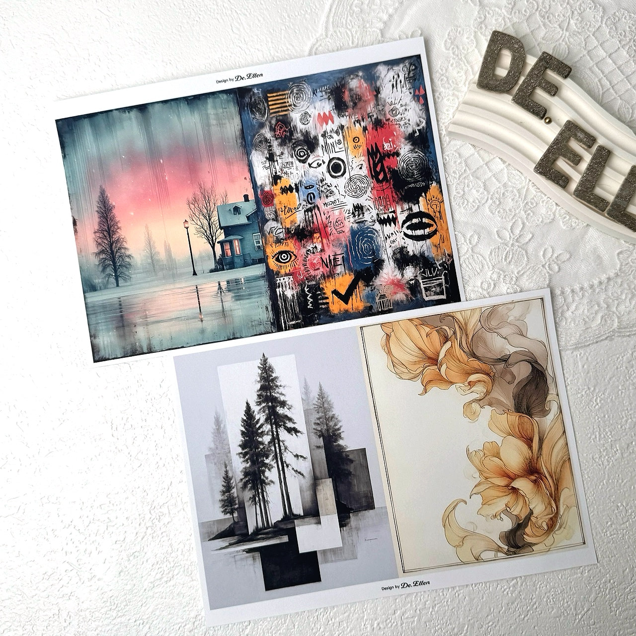 Set of Background Paper Sticker no.1 - ( Z788 ~ Z793 ) 각 1매