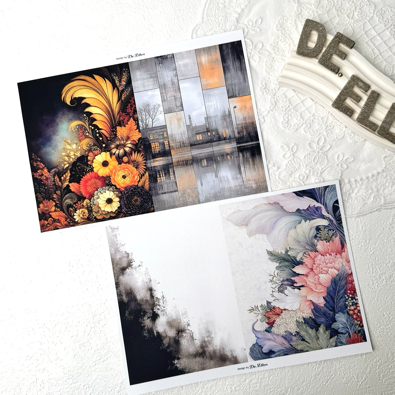 Set of Background Paper Sticker no.1 - ( Z788 ~ Z793 ) 각 1매