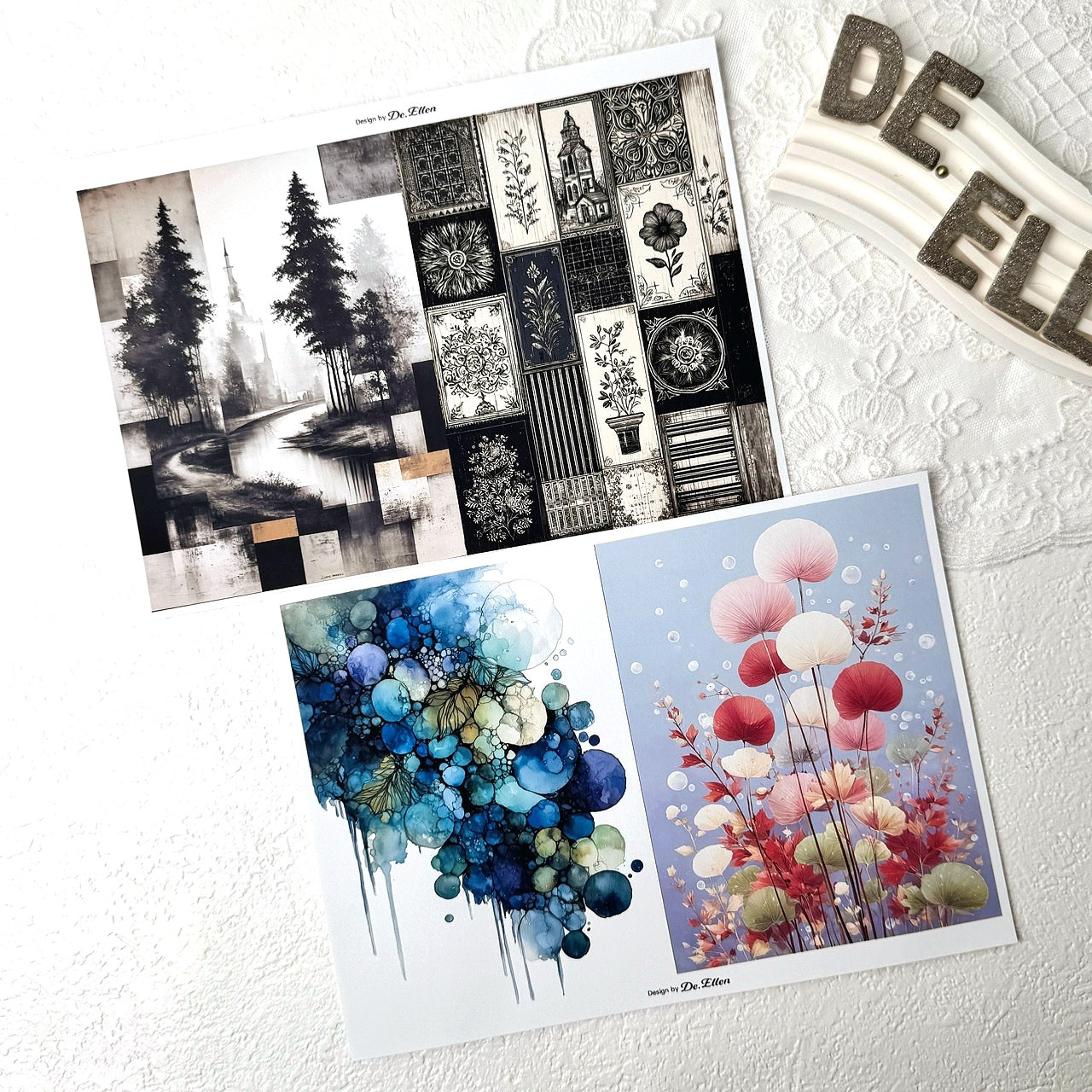 Set of Background Paper Sticker no.1 - ( Z788 ~ Z793 ) 각 1매